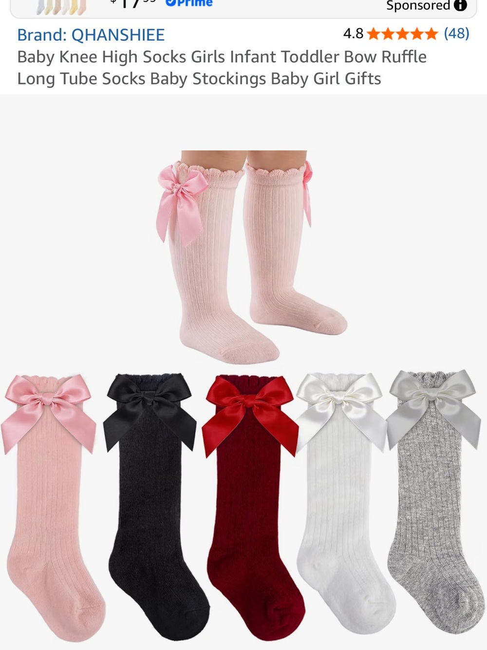 Baby Girls Pink Bow Knee High Socks